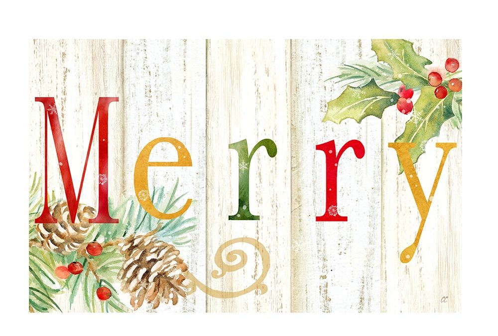 Merry Whitewash Wood sign art print by Cynthia Coulter for $57.95 CAD