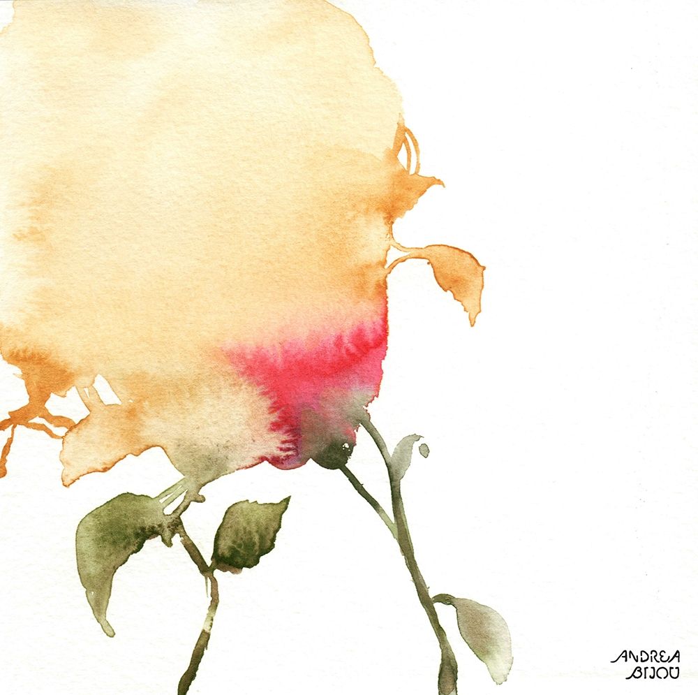 Watercolor Floral Yellow and Red I art print by Andrea Bijou for $57.95 CAD