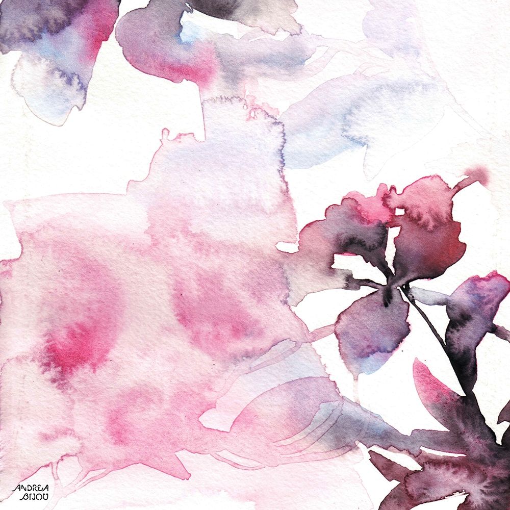 Watercolor Floral Pink Purple Trio II art print by Andrea Bijou for $57.95 CAD