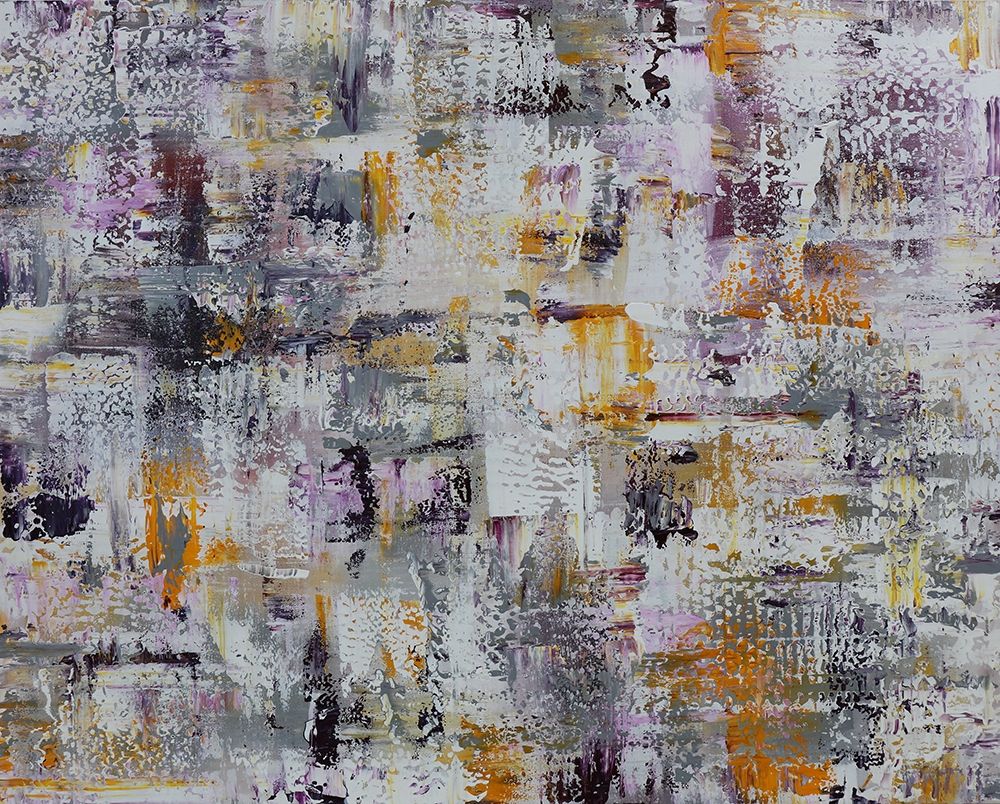 Gold Purple Grey Abstract art print by Marcy Chapman for $57.95 CAD