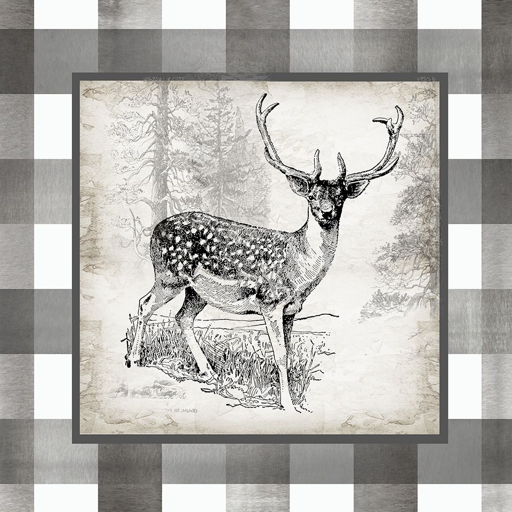 Buffalo Check Deer Neutral I art print by Tre Sorelle Studios for $57.95 CAD