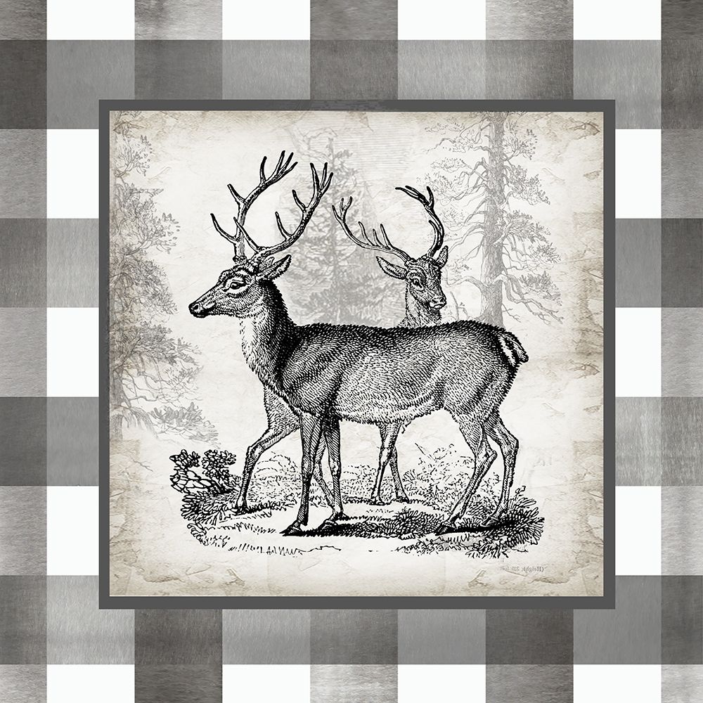 Buffalo Check Deer Neutral II art print by Tre Sorelle Studios for $57.95 CAD