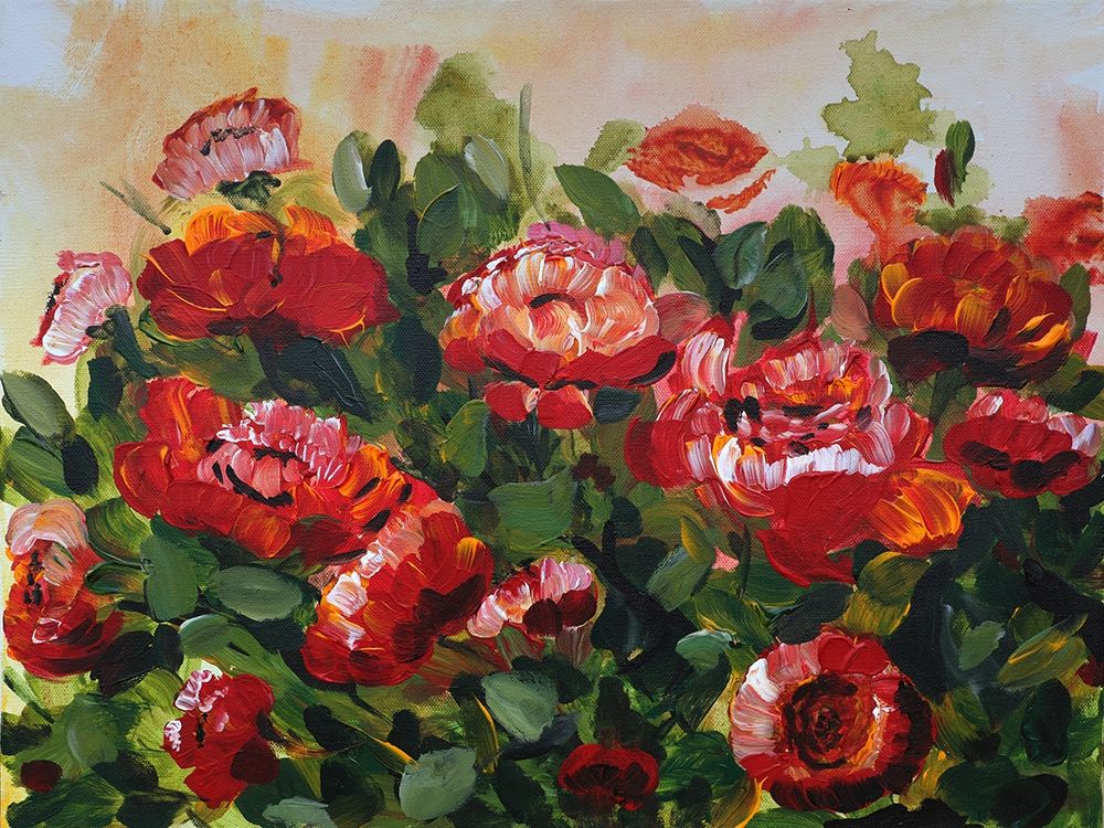 Red Poppies Garden art print by Marcy Chapman for $57.95 CAD