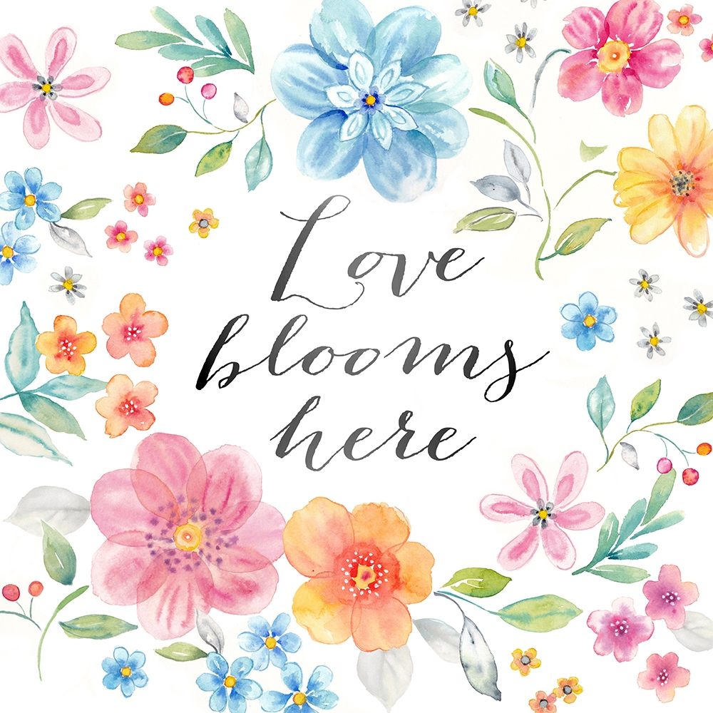Whimsical Blooms Sentiment I art print by Cynthia Coulter for $57.95 CAD