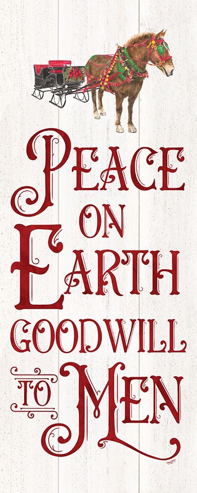 Vintage Christmas Signs panel III-Peace on Earth art print by Tara Reed for $57.95 CAD