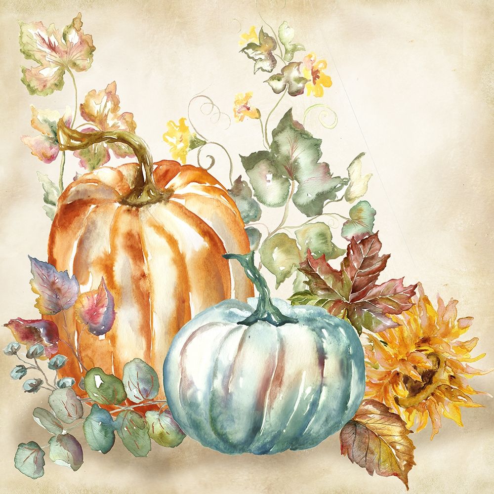 Watercolor Harvest Pumpkin I art print by Tre Sorelle Studios for $57.95 CAD