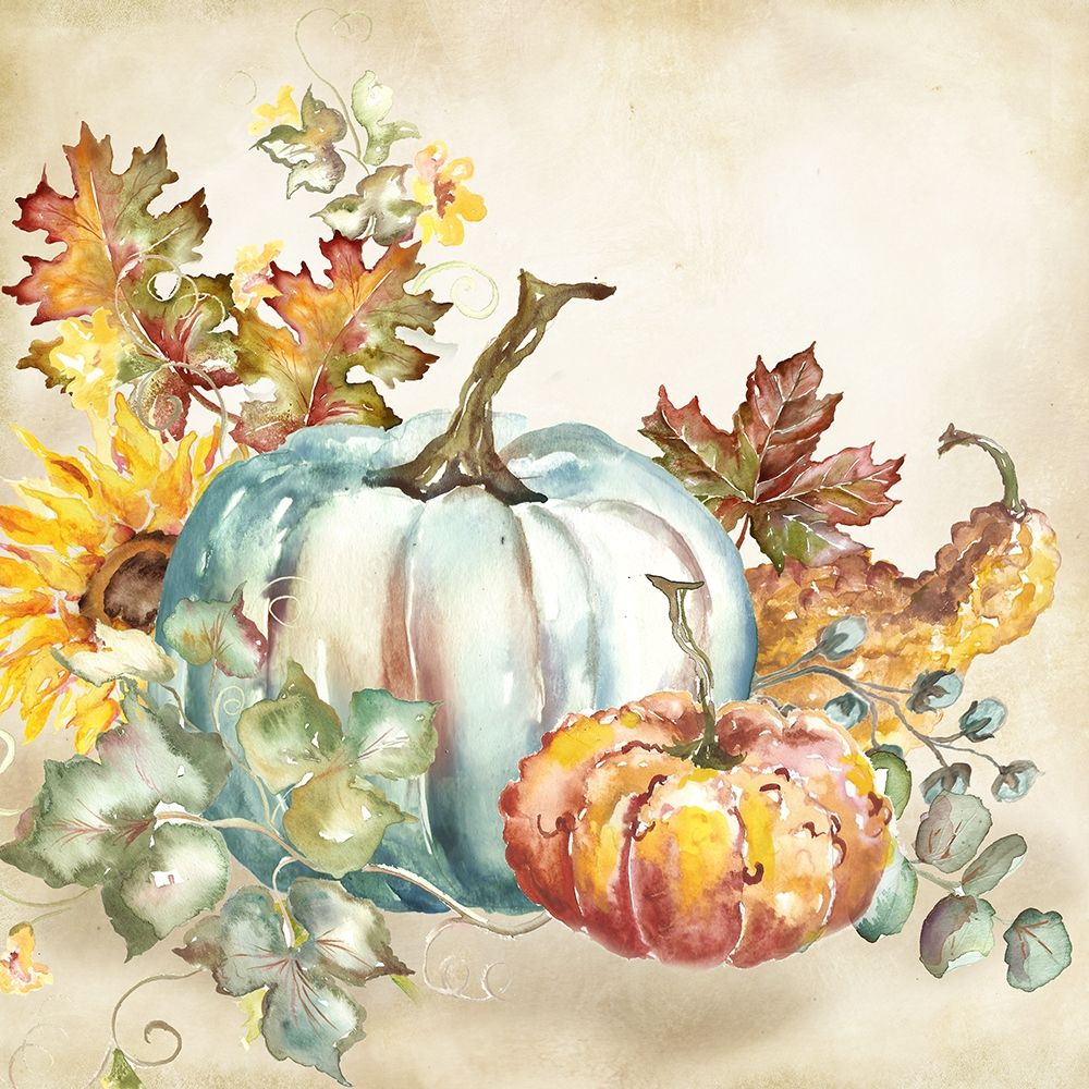 Watercolor Harvest Pumpkin III art print by Tre Sorelle Studios for $57.95 CAD