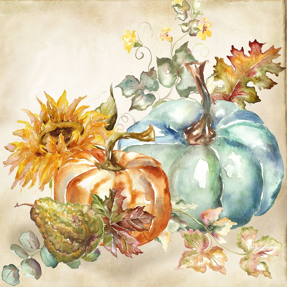 Watercolor Harvest Pumpkin IV art print by Tre Sorelle Studios for $57.95 CAD