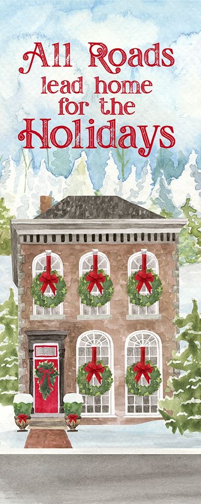 Christmas Village vertical II art print by Tara Reed for $57.95 CAD