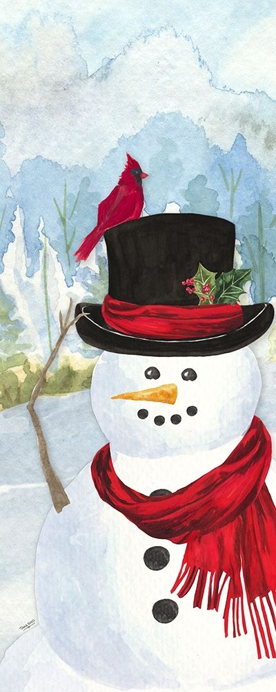 Snowman Christmas vertical II art print by Tara Reed for $57.95 CAD
