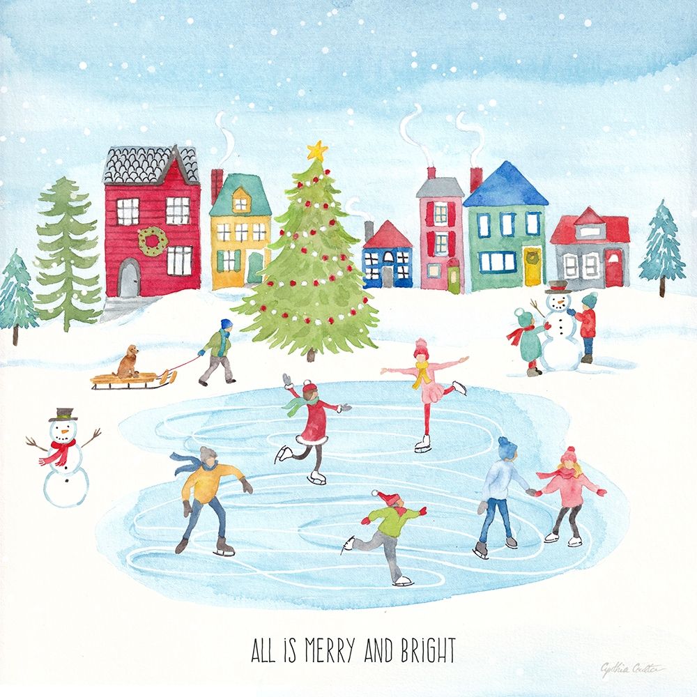 Vintage Holiday Cheer square art print by Cynthia Coulter for $57.95 CAD