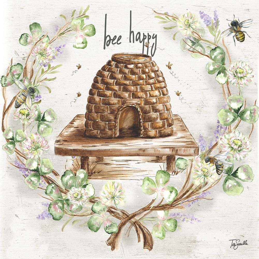 Honey Bee and Clover Wreath II art print by Tre Sorelle Studios for $57.95 CAD