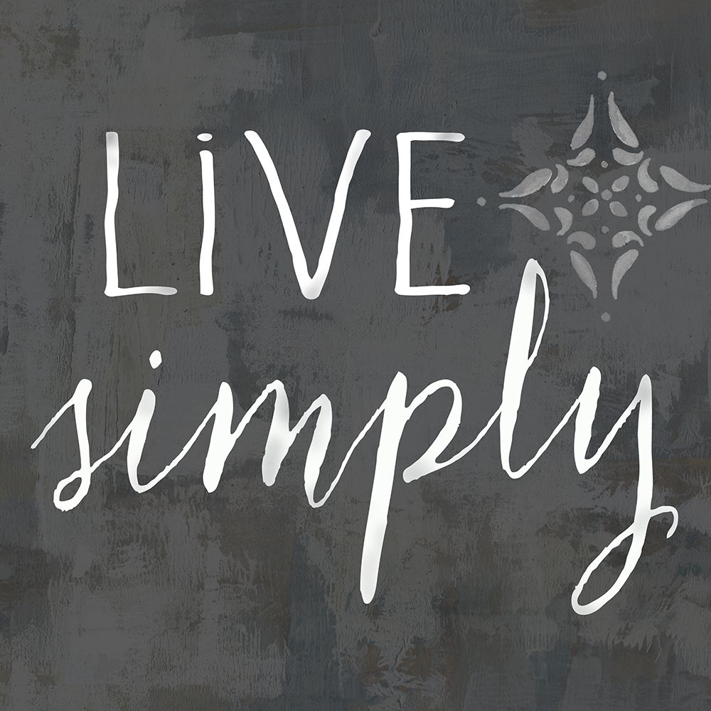 Live Simply on black art print by Cynthia Coulter for $57.95 CAD