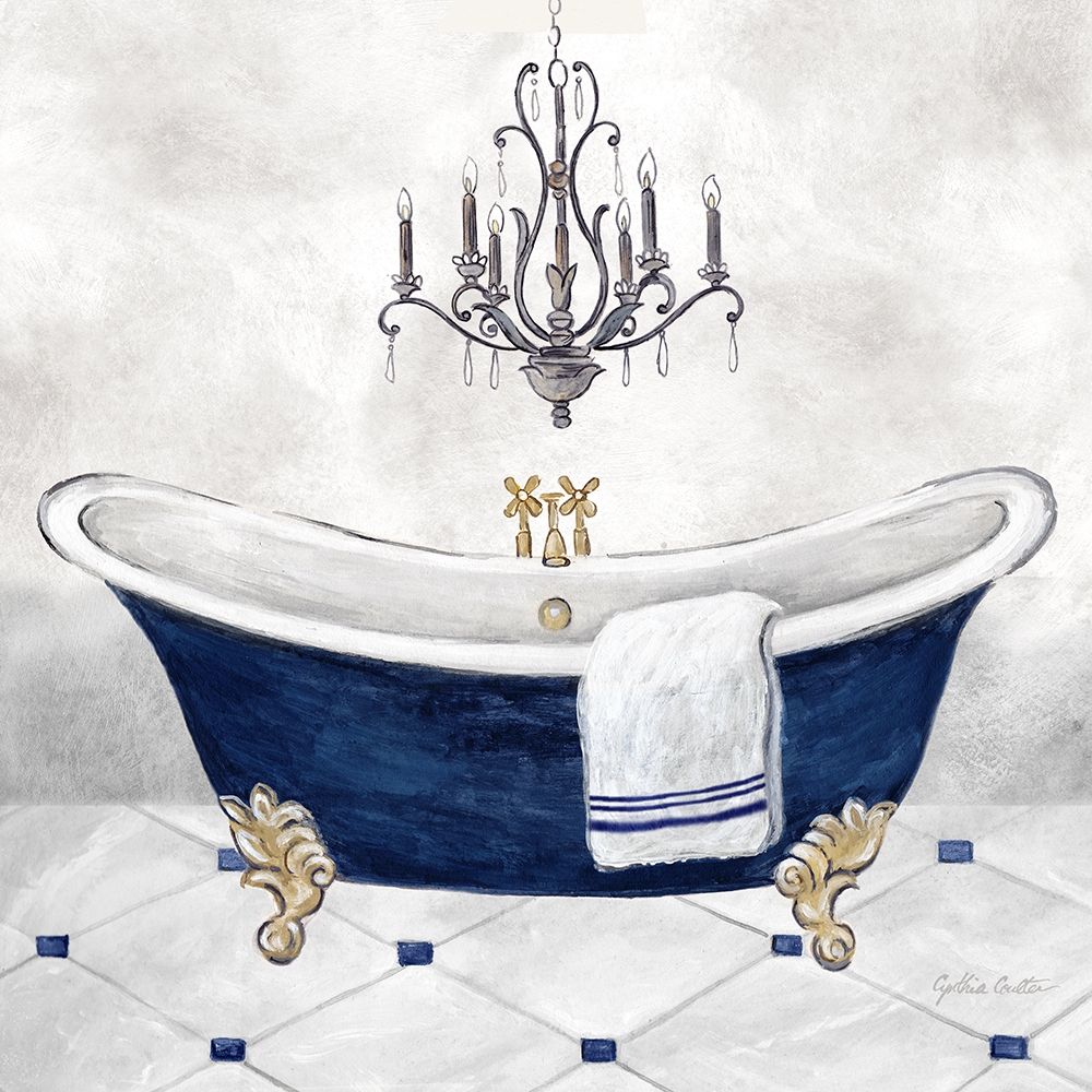 Navy Blue Bath II art print by Cynthia Coulter for $57.95 CAD