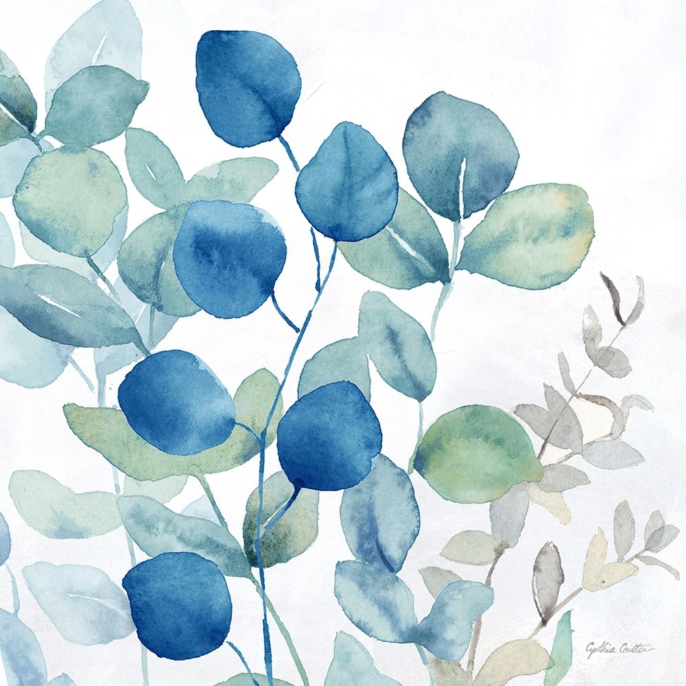 Eucalyptus Leaves Navy I art print by Cynthia Coulter for $57.95 CAD