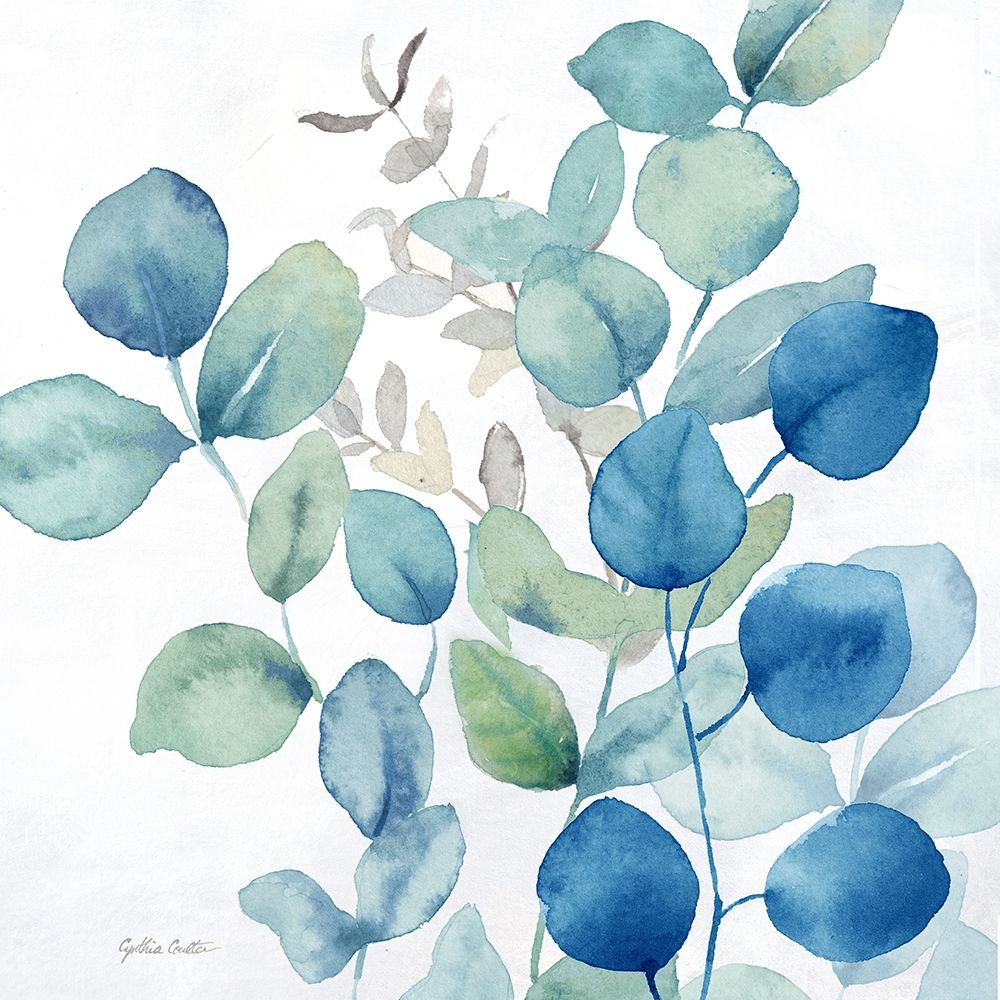 Eucalyptus Leaves Navy II art print by Cynthia Coulter for $57.95 CAD