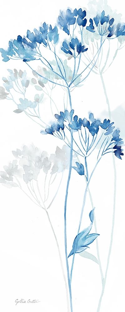 Indigo Botanical panel IV art print by Cynthia Coulter for $57.95 CAD