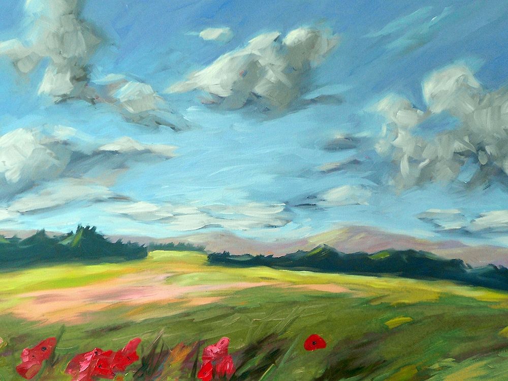 Scarlet Meadow green art print by Kristina Wentzell for $57.95 CAD