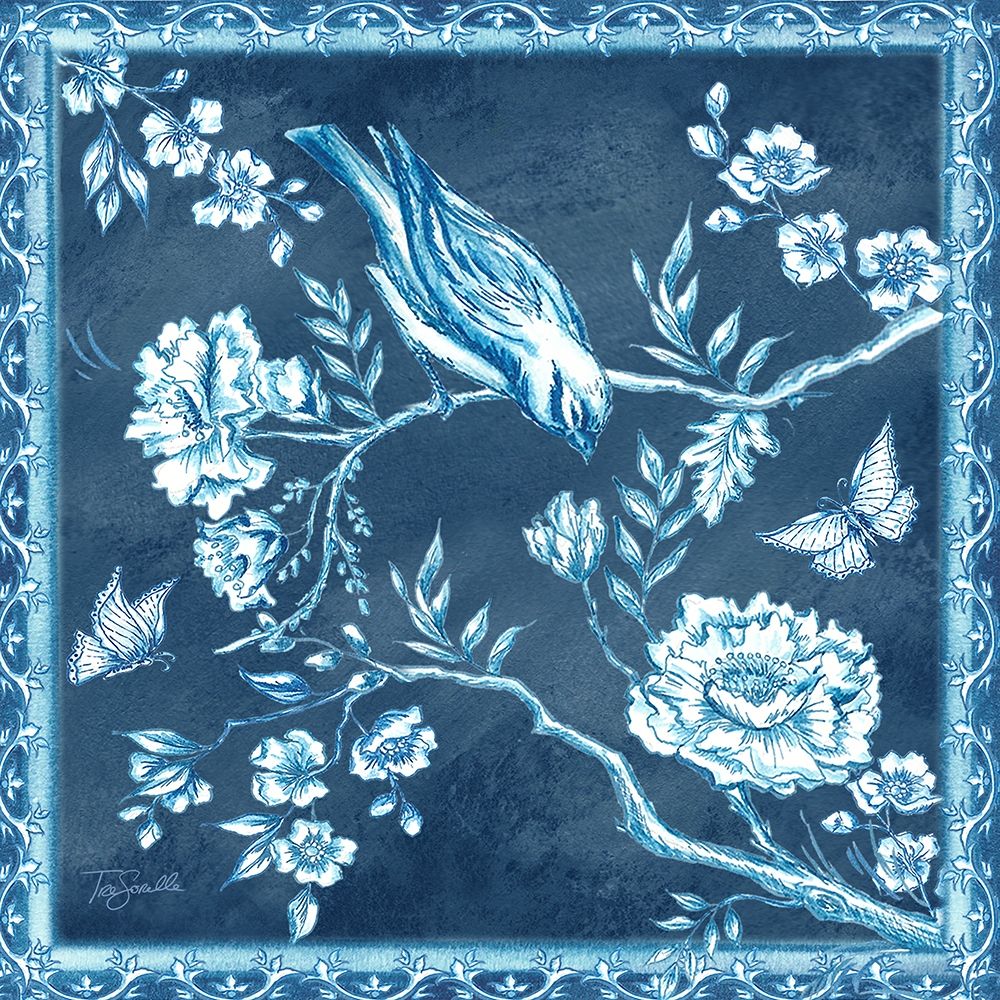 Chinoiserie Tile blue I art print by Tre Sorelle Studios for $57.95 CAD