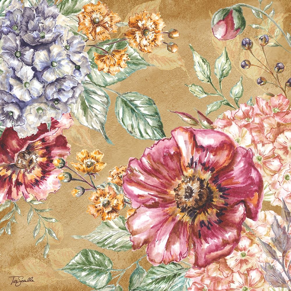 Wildflower Medley square gold II art print by Tre Sorelle Studios for $57.95 CAD