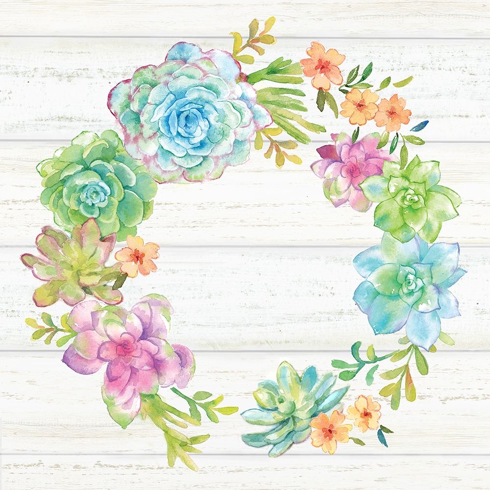 Sweet Succulents Wreath I art print by Cynthia Coulter for $57.95 CAD