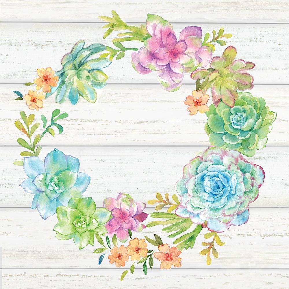 Sweet Succulents Wreath II art print by Cynthia Coulter for $57.95 CAD