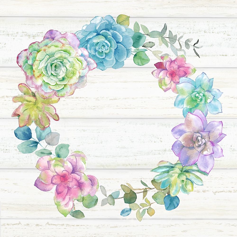 Sweet Succulents Wreath IV art print by Cynthia Coulter for $57.95 CAD