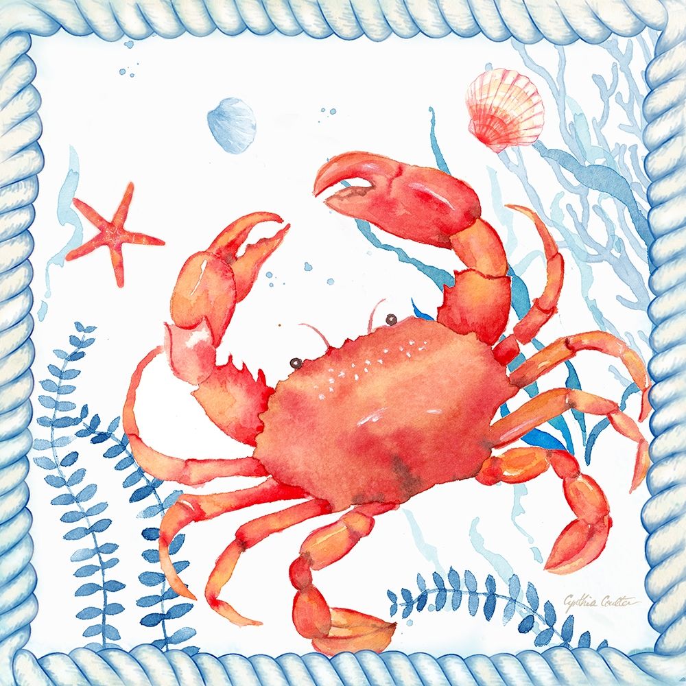 Nautical Sea Life I-Crab art print by Cynthia Coulter for $57.95 CAD