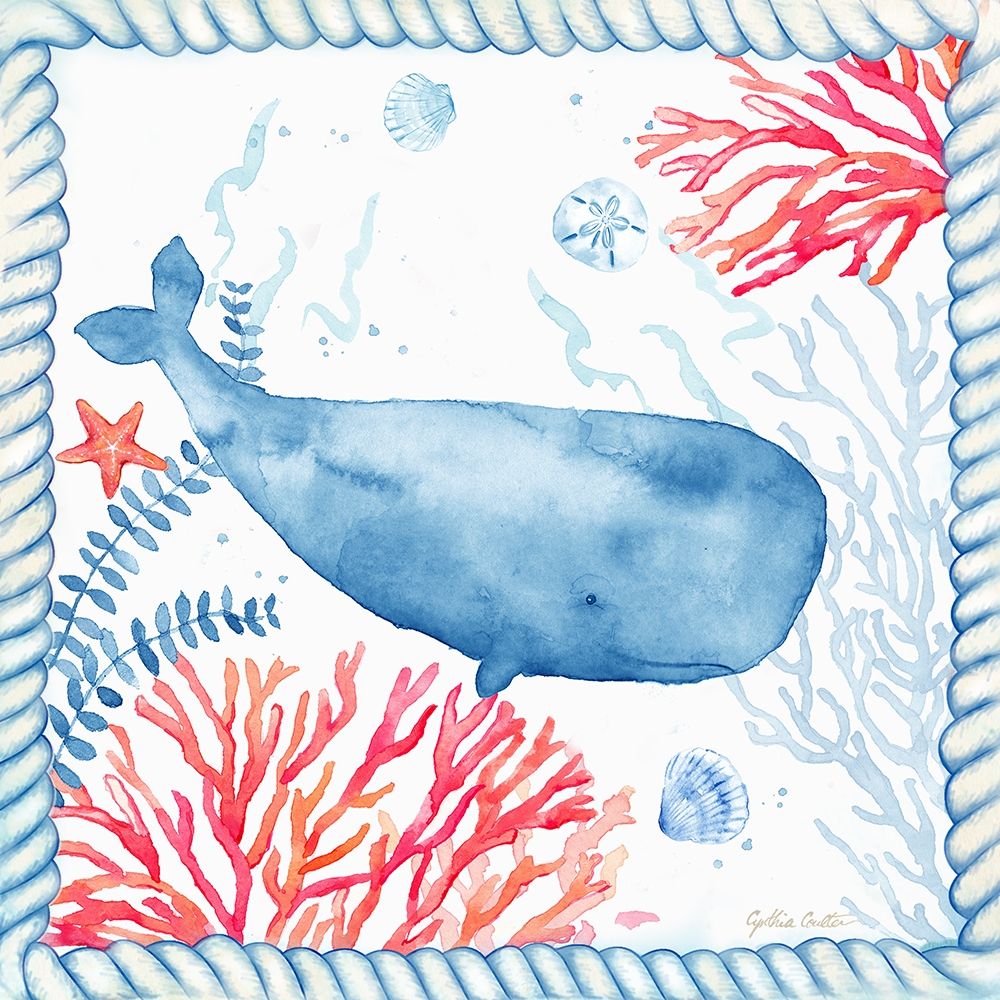 Nautical Sea Life II-Whale art print by Cynthia Coulter for $57.95 CAD