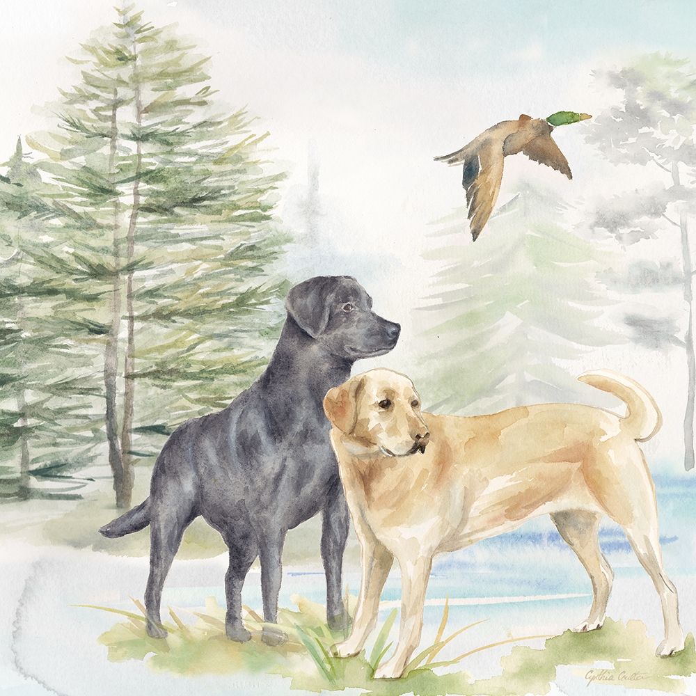 Woodland Dogs I art print by Cynthia Coulter for $57.95 CAD