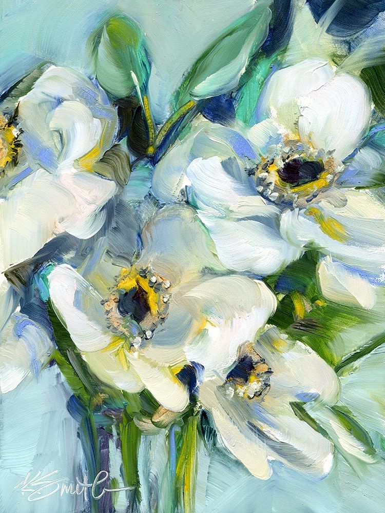 White Floral Still Life art print by Kim Smith for $57.95 CAD