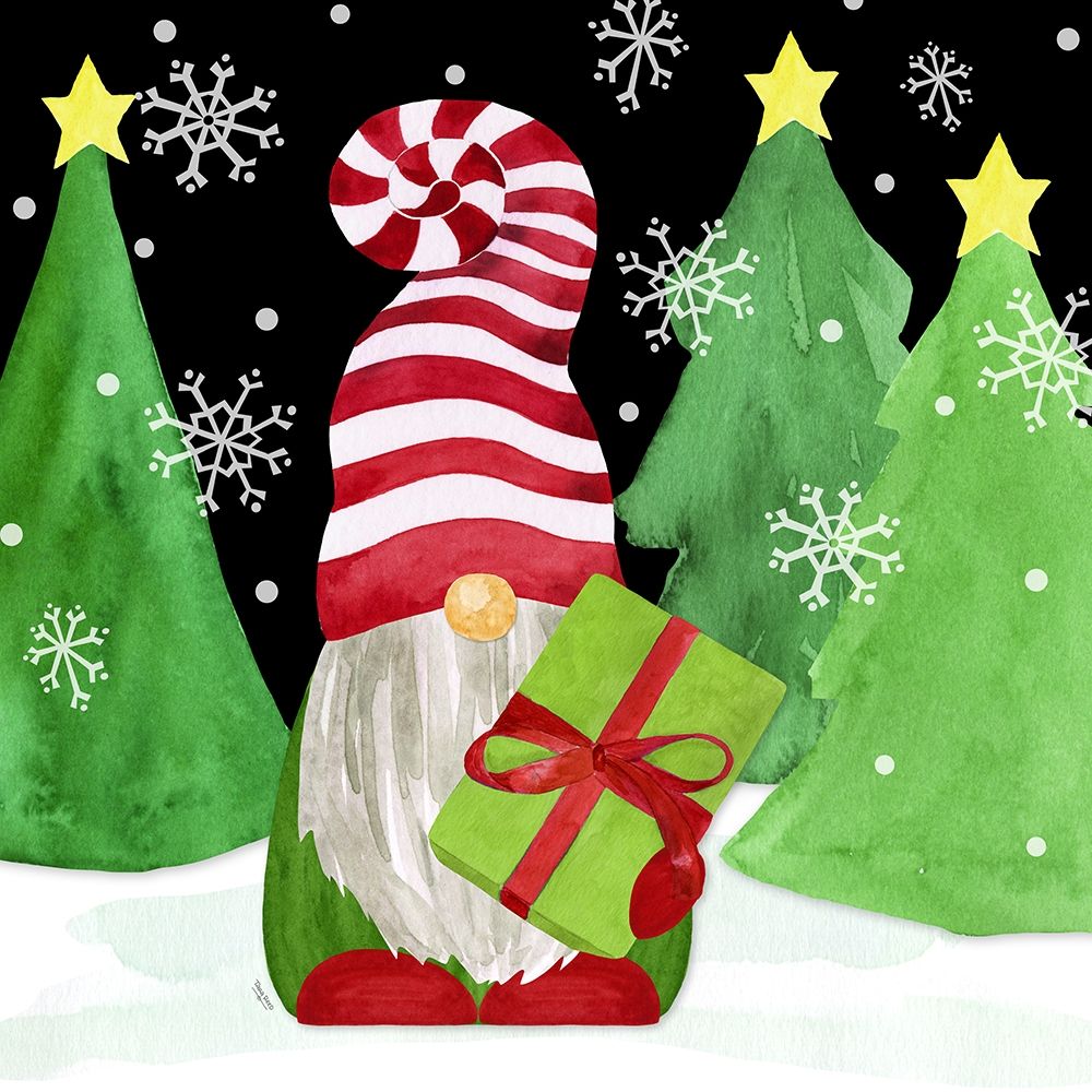 Gnome for Christmas II-Gnome Present art print by Tara Reed for $57.95 CAD