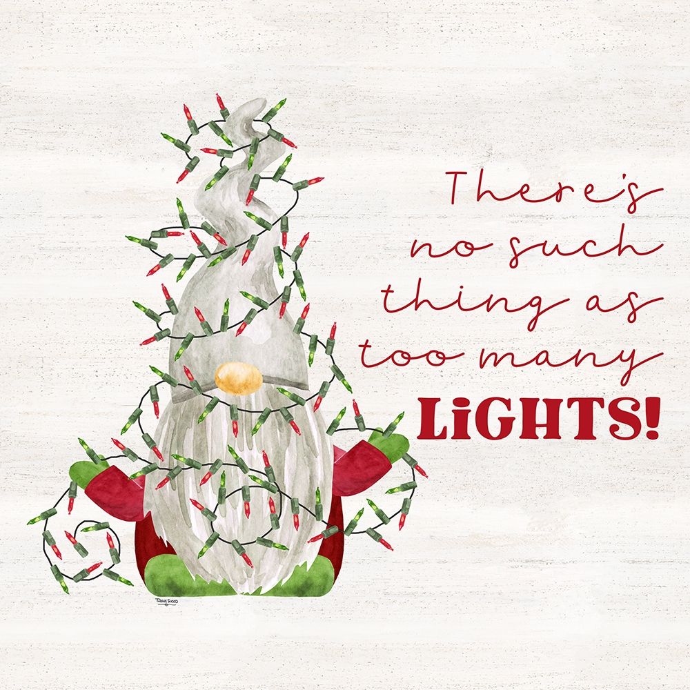 Gnome for Christmas Sentiment V-Lights art print by Tara Reed for $57.95 CAD
