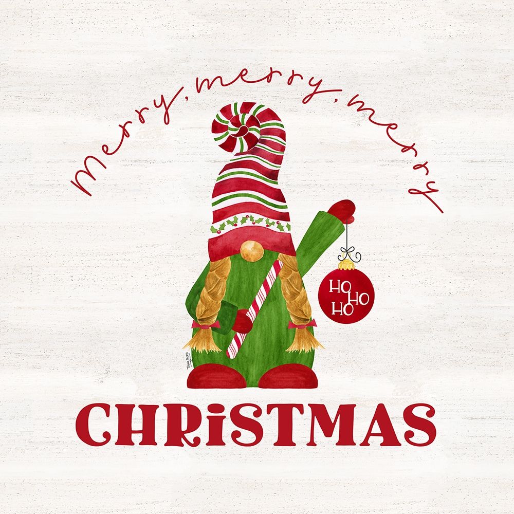 Gnome for Christmas Sentiment VI-Merry Christmas art print by Tara Reed for $57.95 CAD