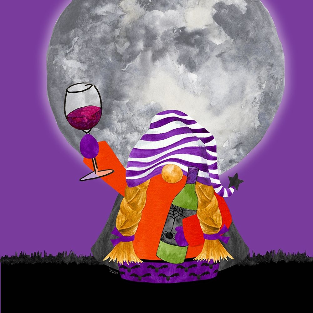 Gnomes of Halloween VI-Wine art print by Tara Reed for $57.95 CAD