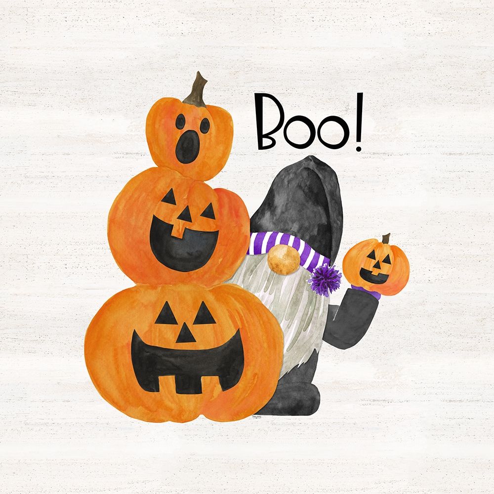 Gnomes of Halloween Sentiment II-Boo art print by Tara Reed for $57.95 CAD