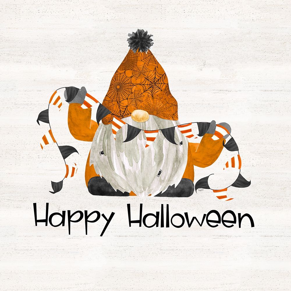 Gnomes of Halloween Sentiment IV-Happy Halloween art print by Tara Reed for $57.95 CAD