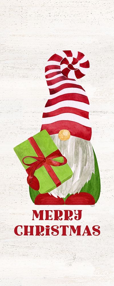 Gnome for Christmas Sentiment vertical III-Merry Christmas art print by Tara Reed for $57.95 CAD