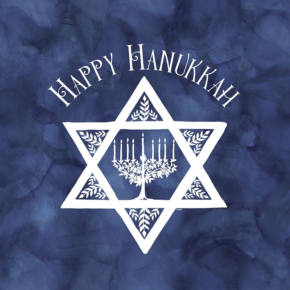 Festival of Lights blue III-Happy Hanukkah art print by Tara Reed for $57.95 CAD