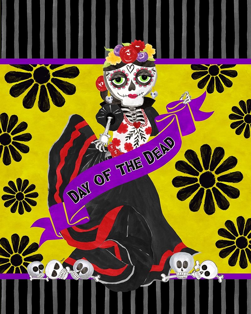 Day of the Dead portrait IX-Woman with banner art print by Tara Reed for $57.95 CAD