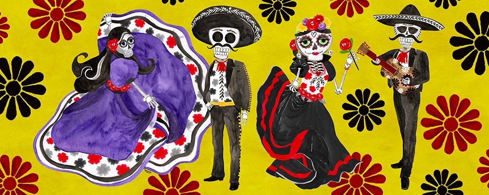 Day of the Dead panel II-Sugar Skull Couple art print by Tara Reed for $57.95 CAD