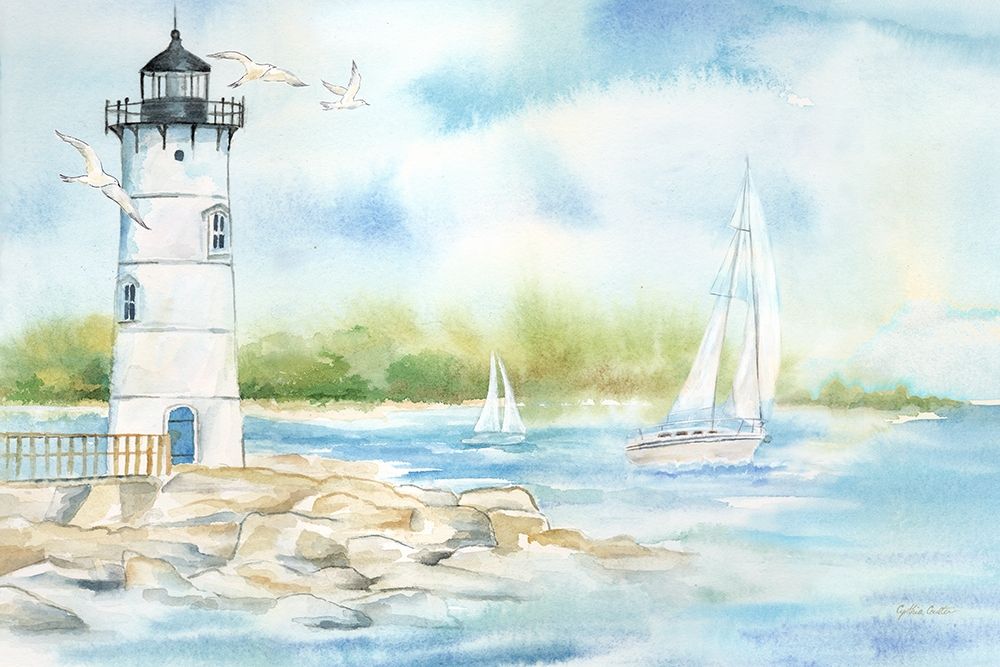 East Coast Lighthouse landscape I art print by Cynthia Coulter for $57.95 CAD