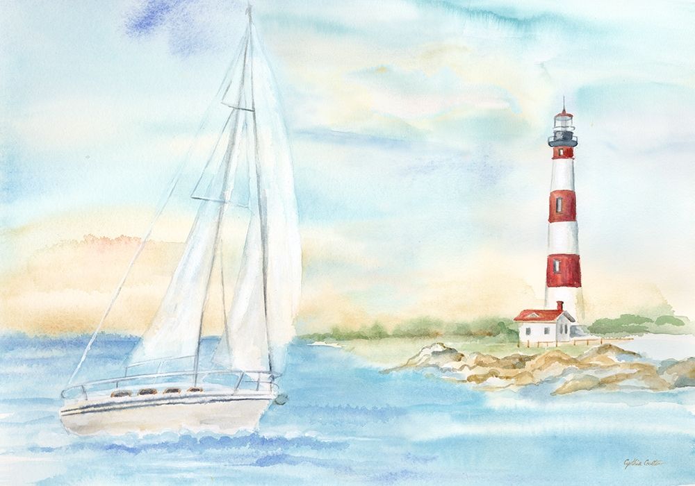 East Coast Lighthouse landscape II art print by Cynthia Coulter for $57.95 CAD