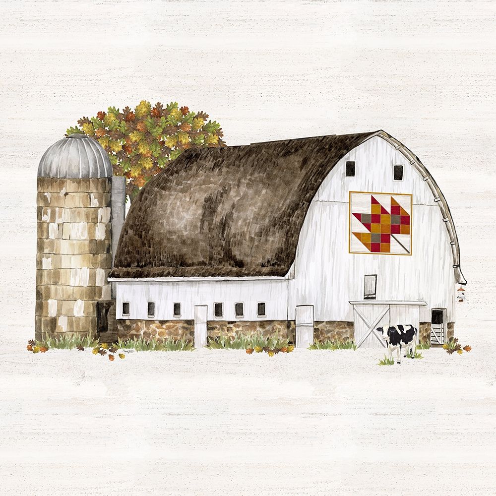 Fall Barn Quilt II art print by Tara Reed for $57.95 CAD