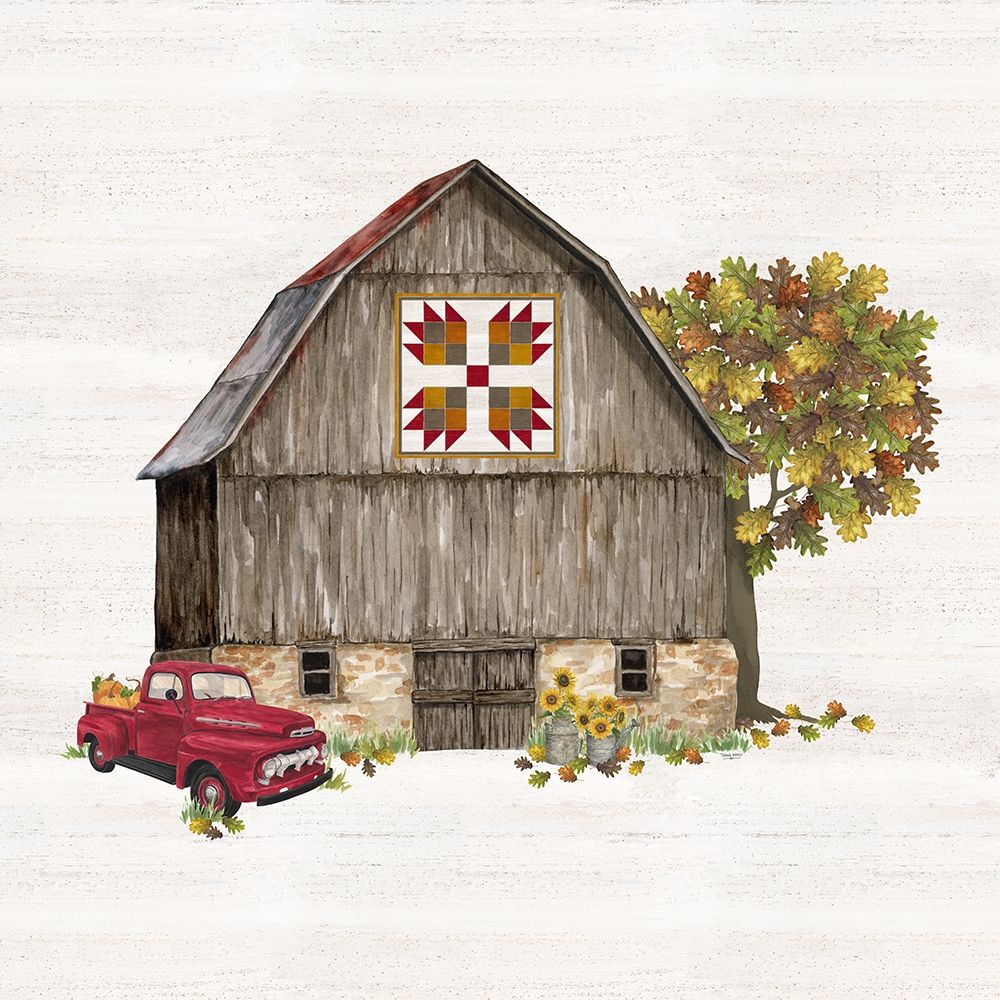 Fall Barn Quilt III art print by Tara Reed for $57.95 CAD