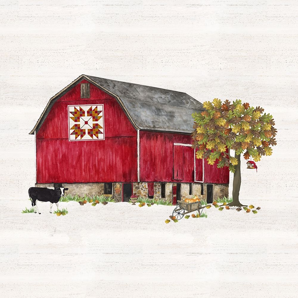 Fall Barn Quilt IV art print by Tara Reed for $57.95 CAD