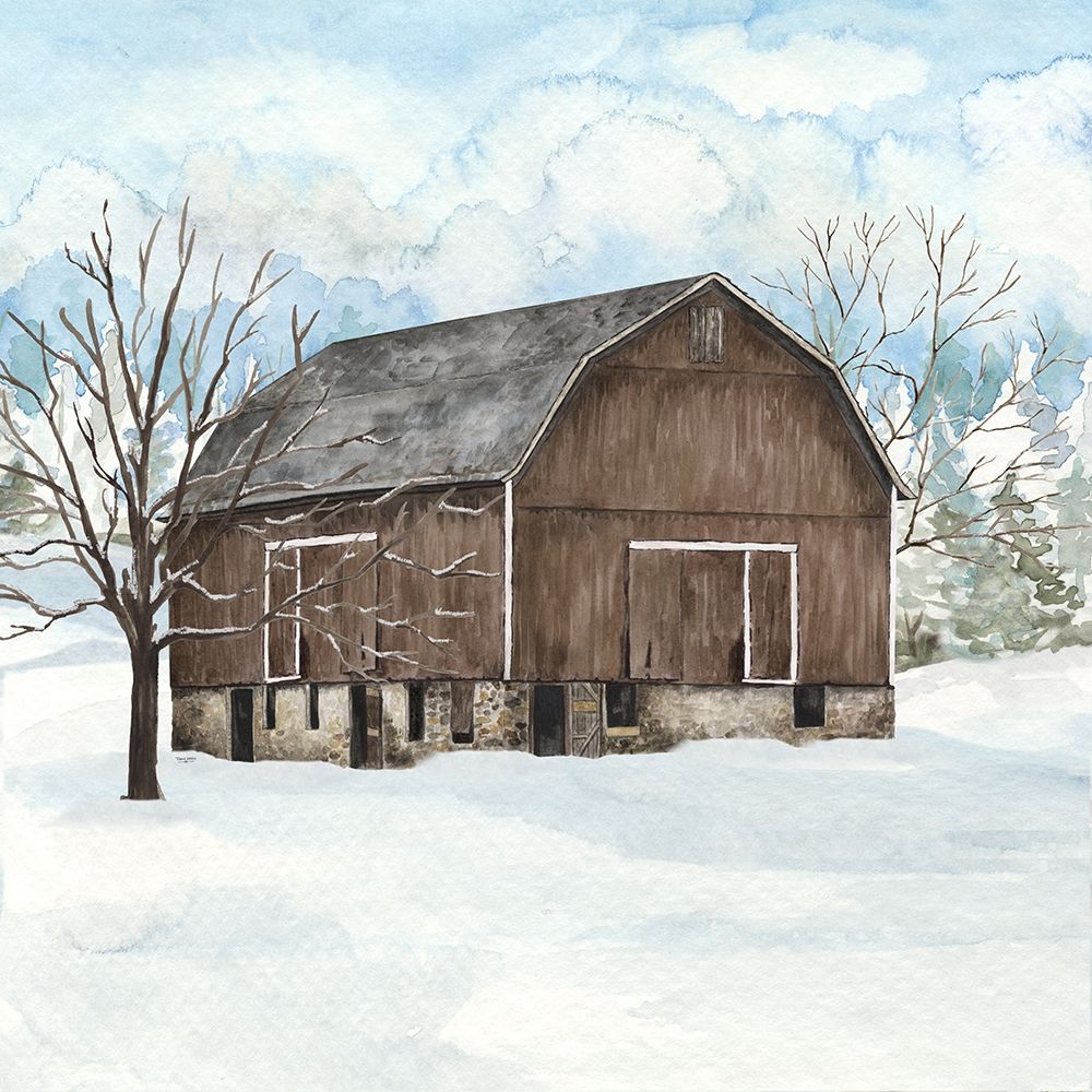 Winter Barn Quilt I art print by Tara Reed for $57.95 CAD