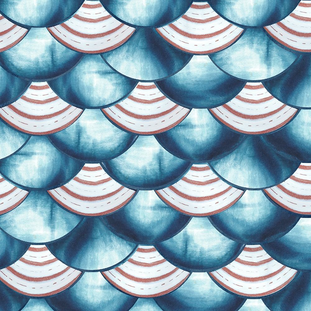 Chinoiserie Abstract Fish Scales II art print by Tre Sorelle Studios for $57.95 CAD