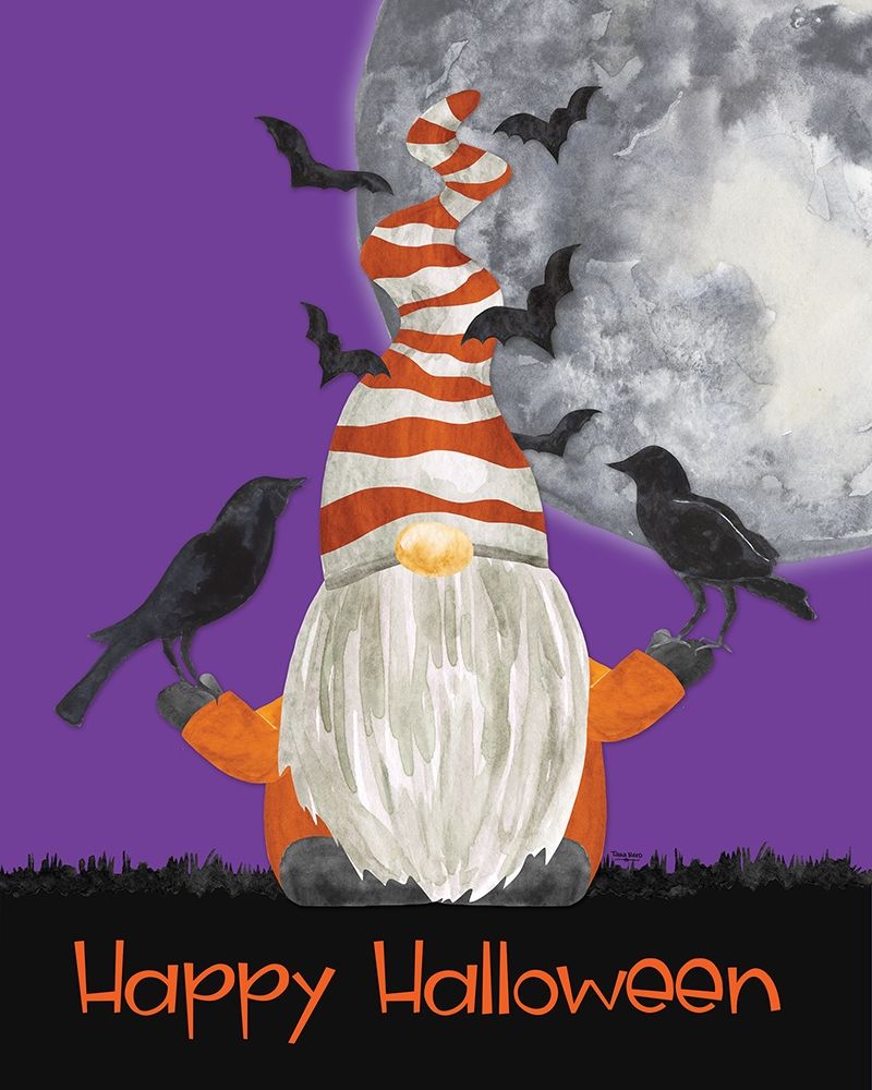 Gnomes of Halloween portrait II-Happy Halloween art print by Tara Reed for $57.95 CAD