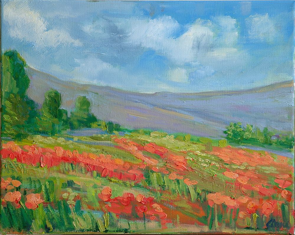Field of Living Coral art print by Alexi Fine for $57.95 CAD